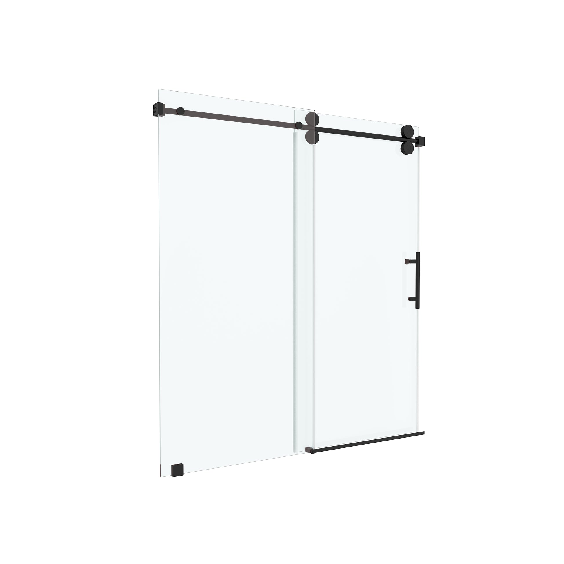 60"x66" Frameless Soft-Close Sliding Shower Door in Clear Glass, Reversible Installation