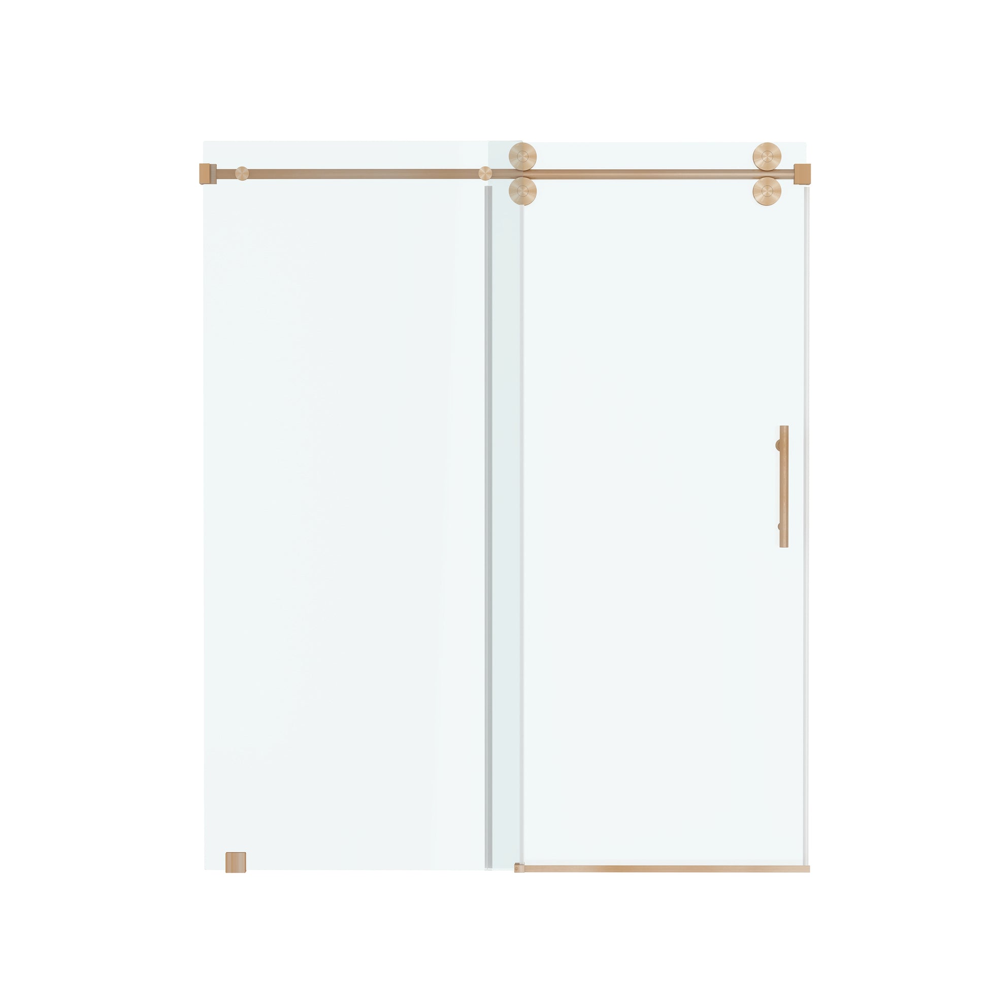 60"x76" Frameless Soft-Close Sliding Shower Door in Clear Glass, Reversible Installation