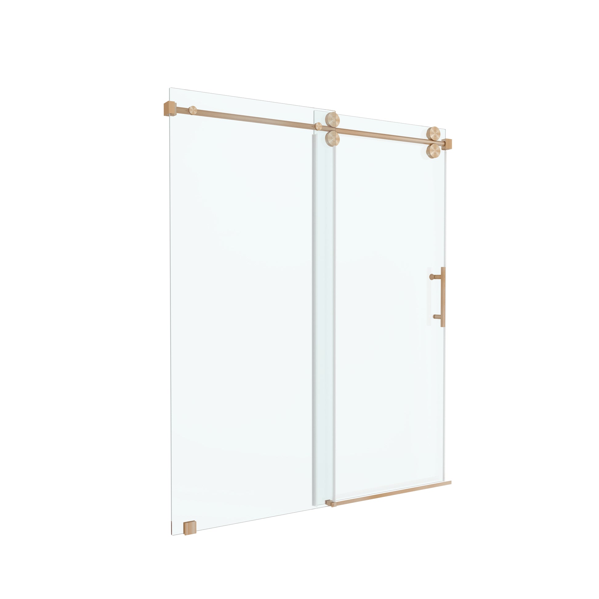 60"x76" Frameless Soft-Close Sliding Shower Door in Clear Glass, Reversible Installation