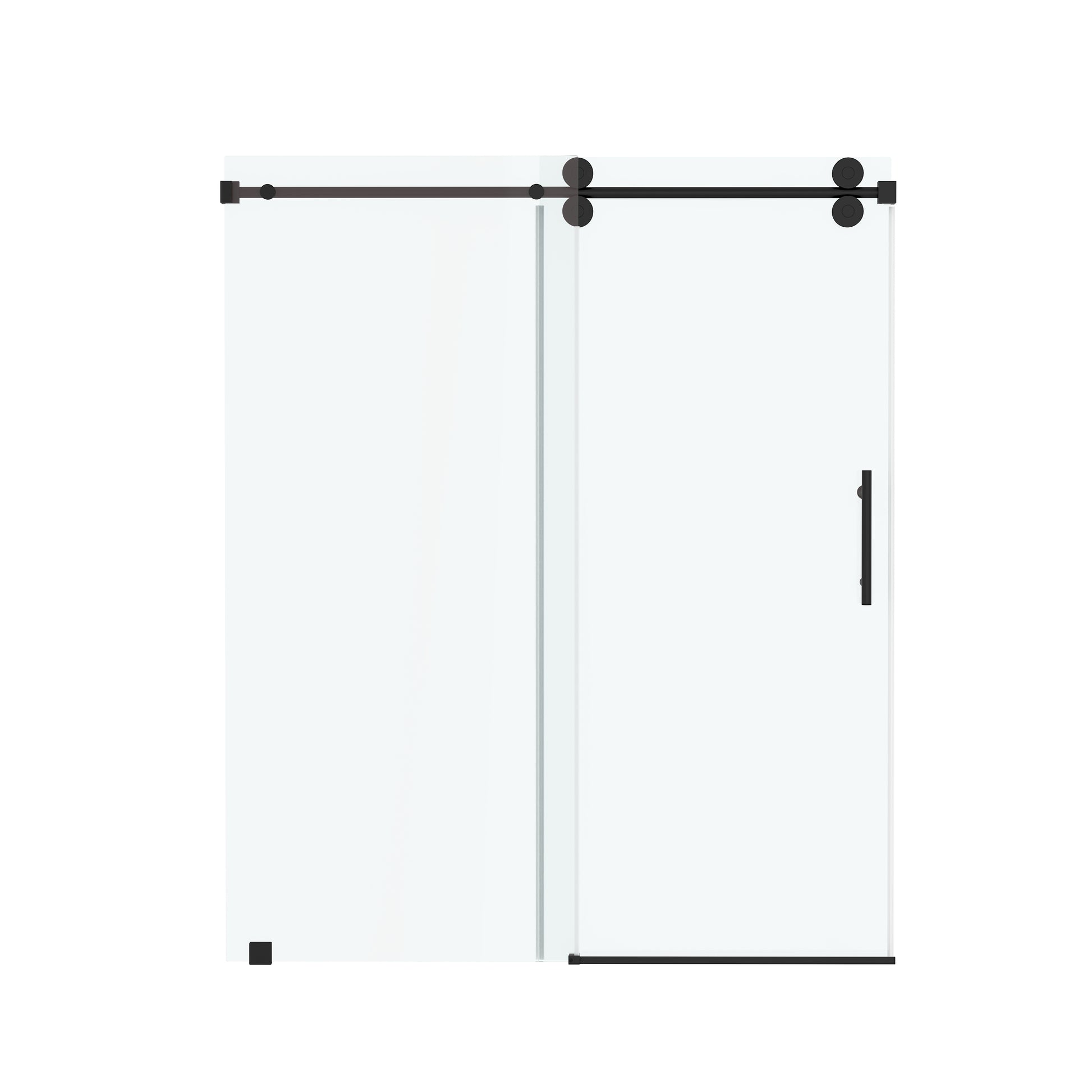 60"x76" Frameless Soft-Close Sliding Shower Door in Clear Glass, Reversible Installation