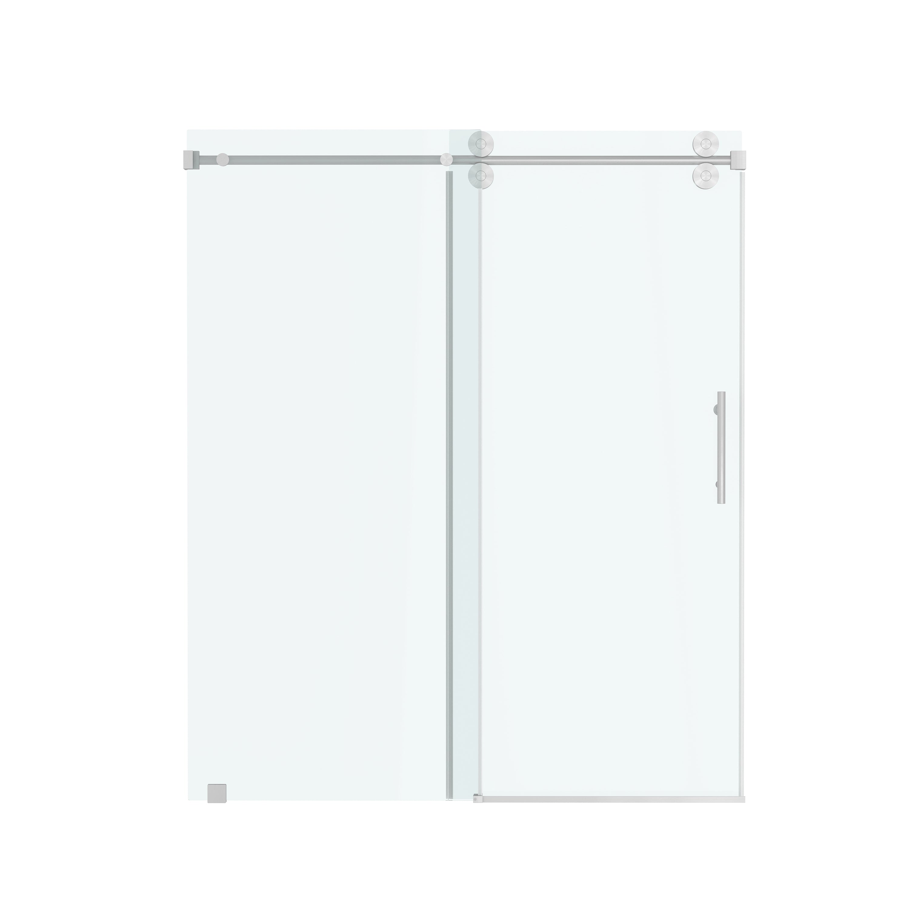 60"x76" Frameless Soft-Close Sliding Shower Door in Clear Glass, Reversible Installation