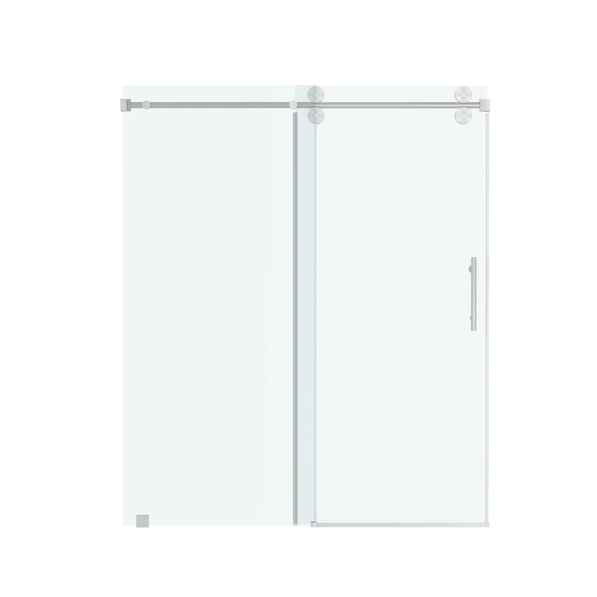 60"x76" Frameless Soft-Close Sliding Shower Door in Clear Glass, Reversible Installation
