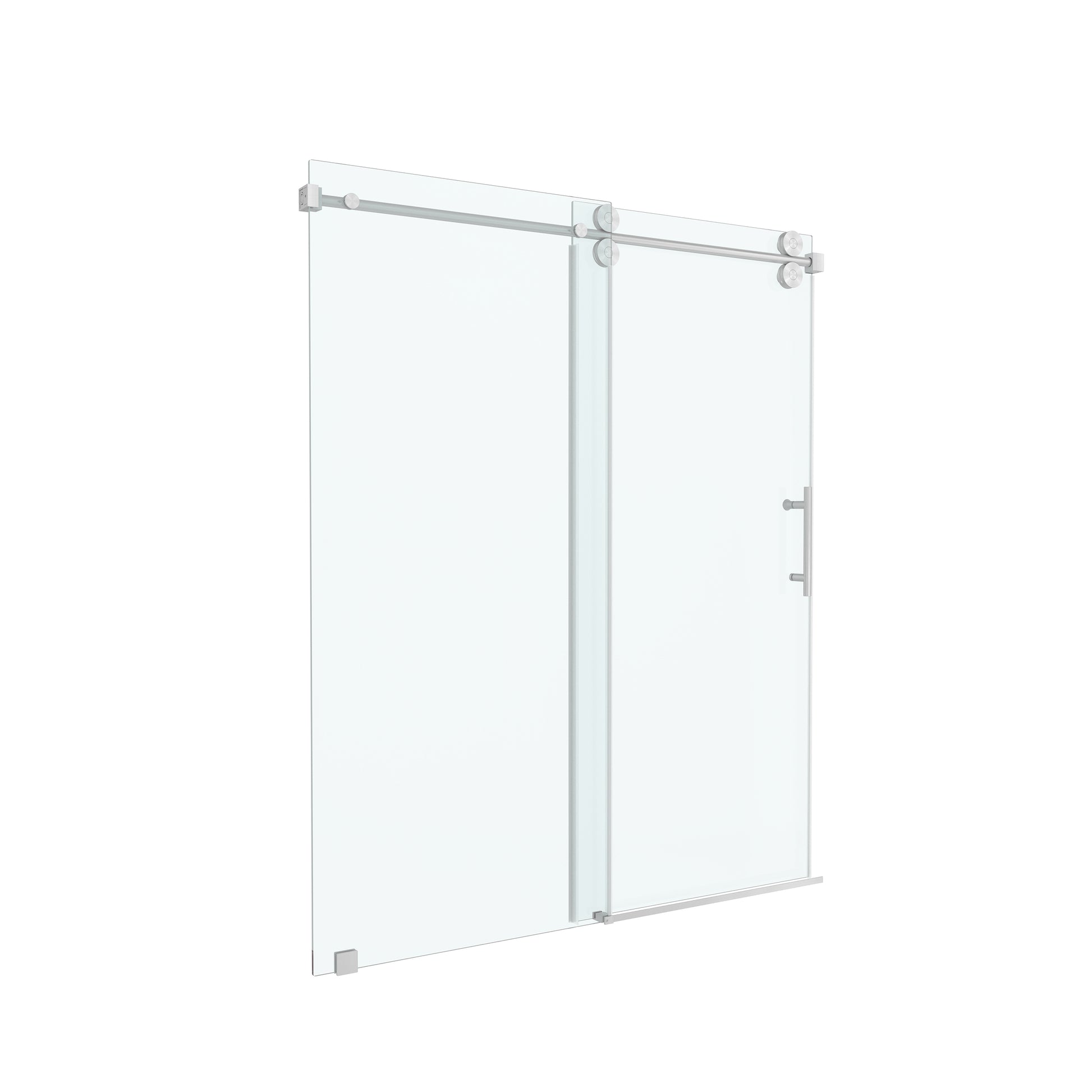 60"x76" Frameless Soft-Close Sliding Shower Door in Clear Glass, Reversible Installation