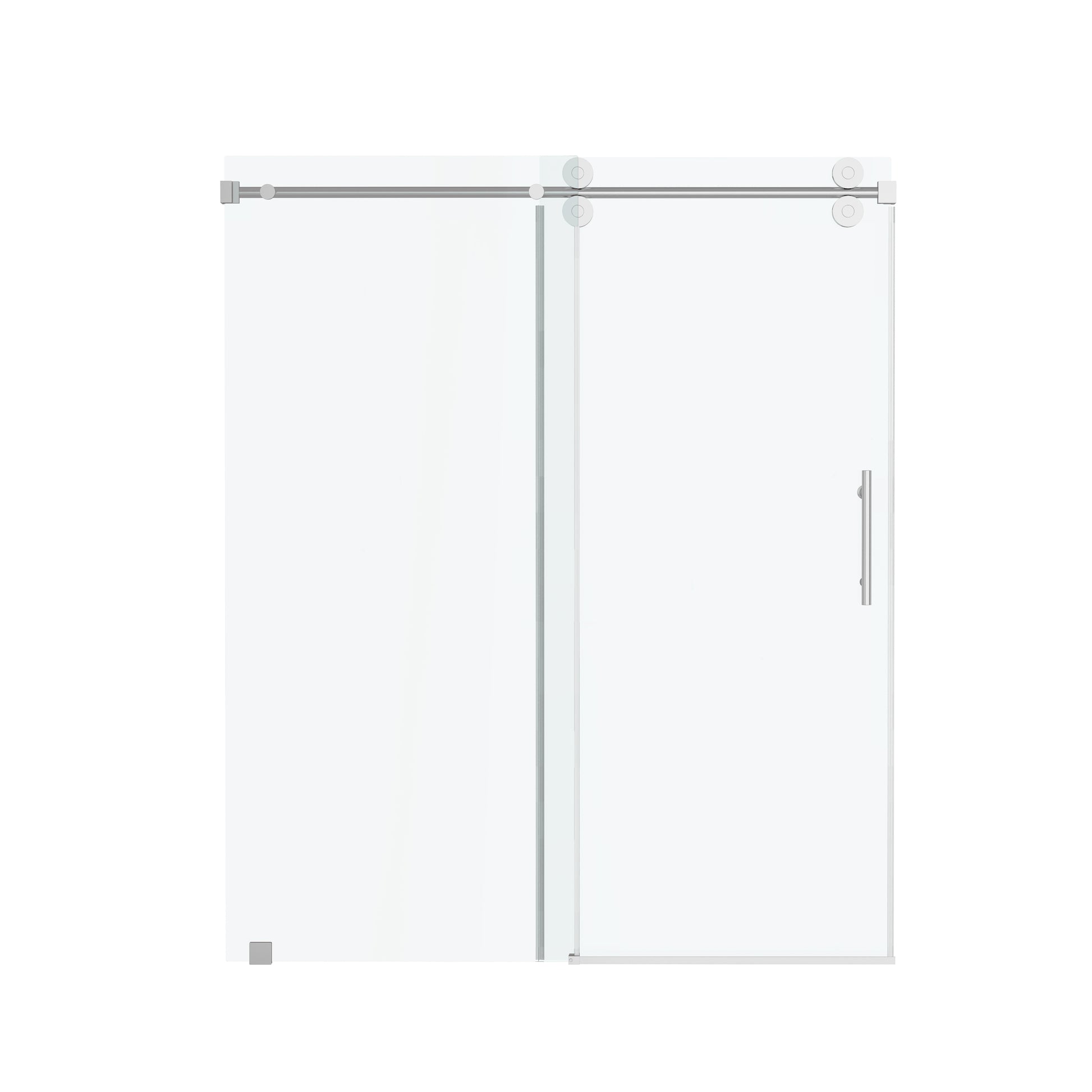 60"x76" Frameless Soft-Close Sliding Shower Door in Clear Glass, Reversible Installation