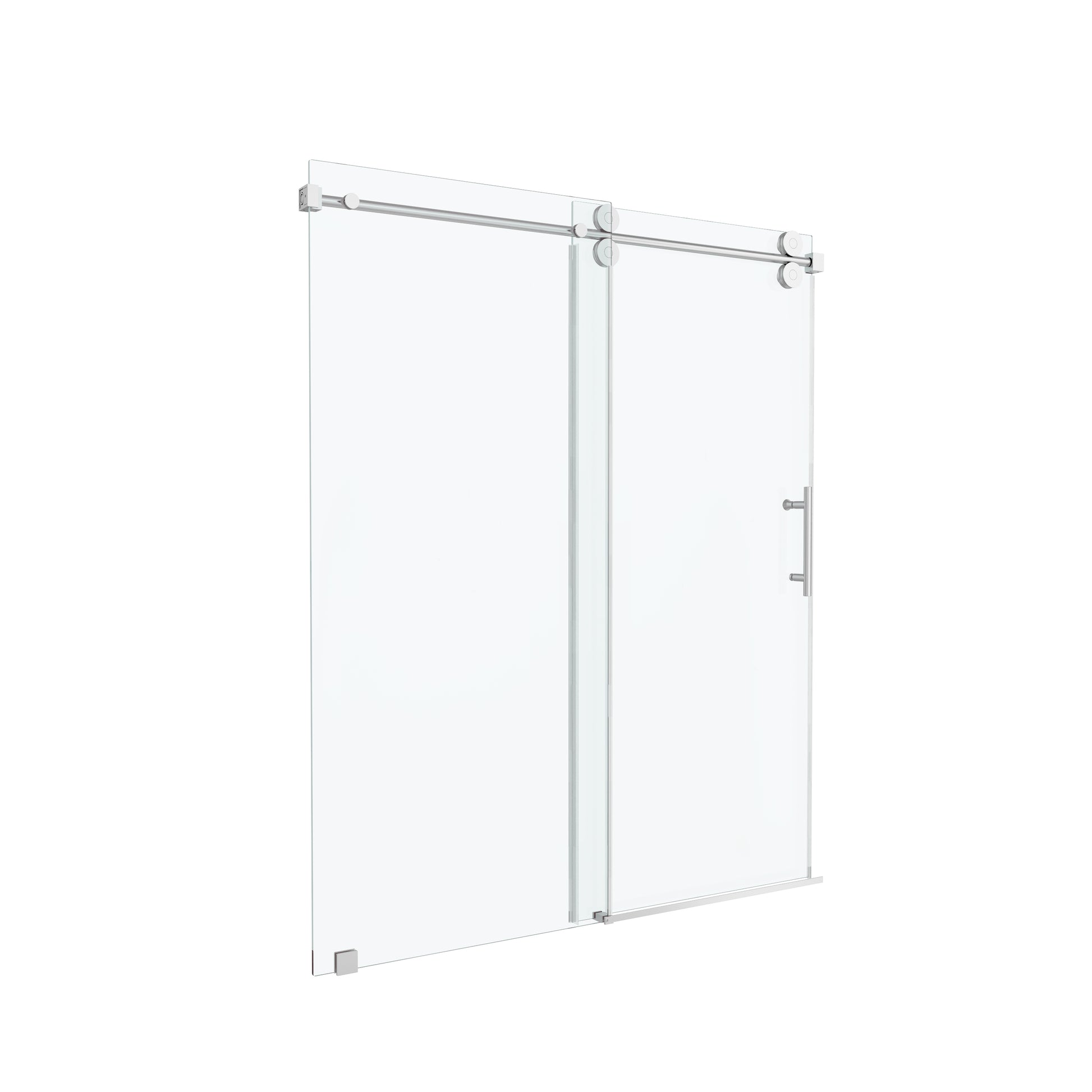 60"x76" Frameless Soft-Close Sliding Shower Door in Clear Glass, Reversible Installation