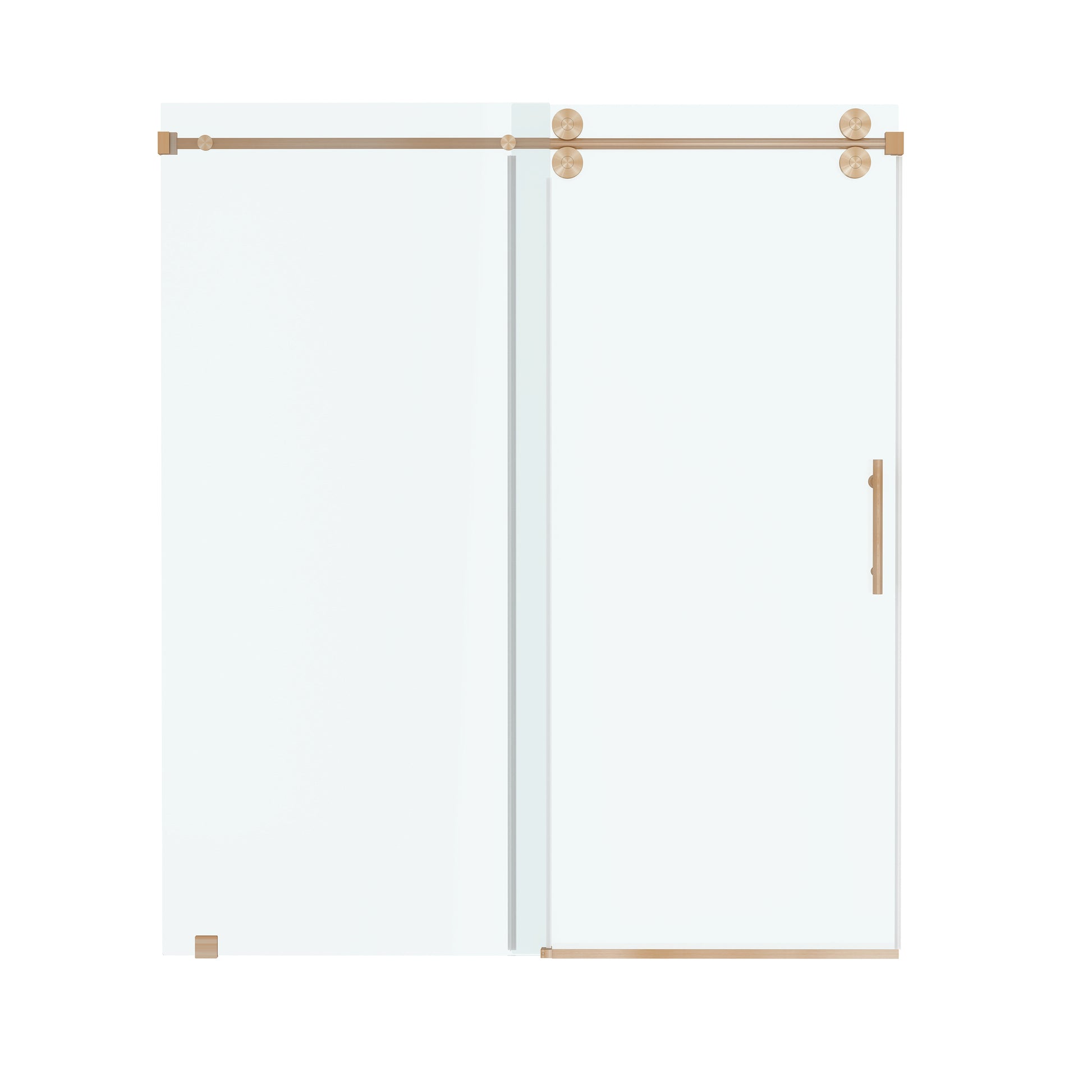 66"x76" Frameless Soft-Close Sliding Shower Door in Clear Glass, Reversible Installation