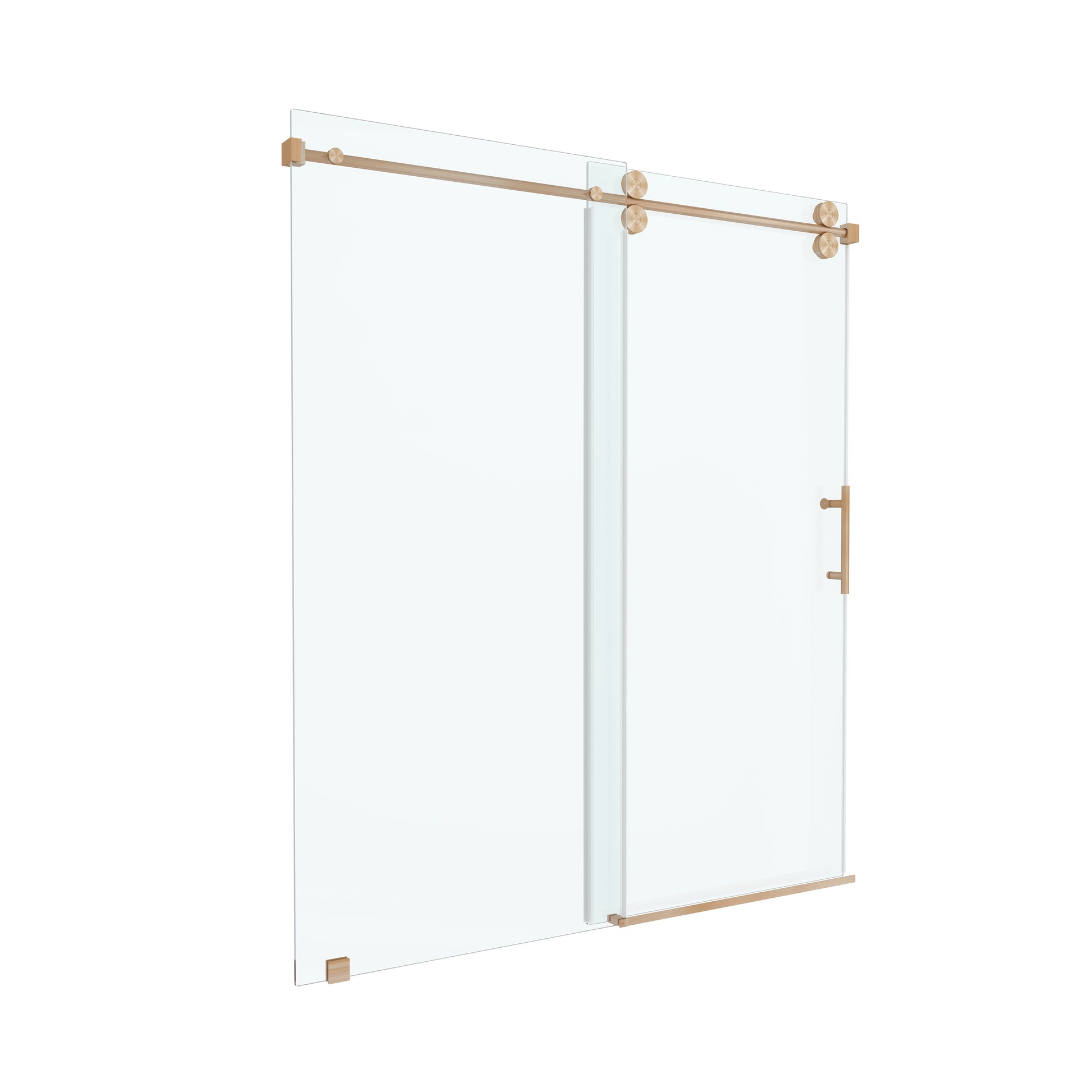 66"x76" Frameless Soft-Close Sliding Shower Door in Clear Glass, Reversible Installation