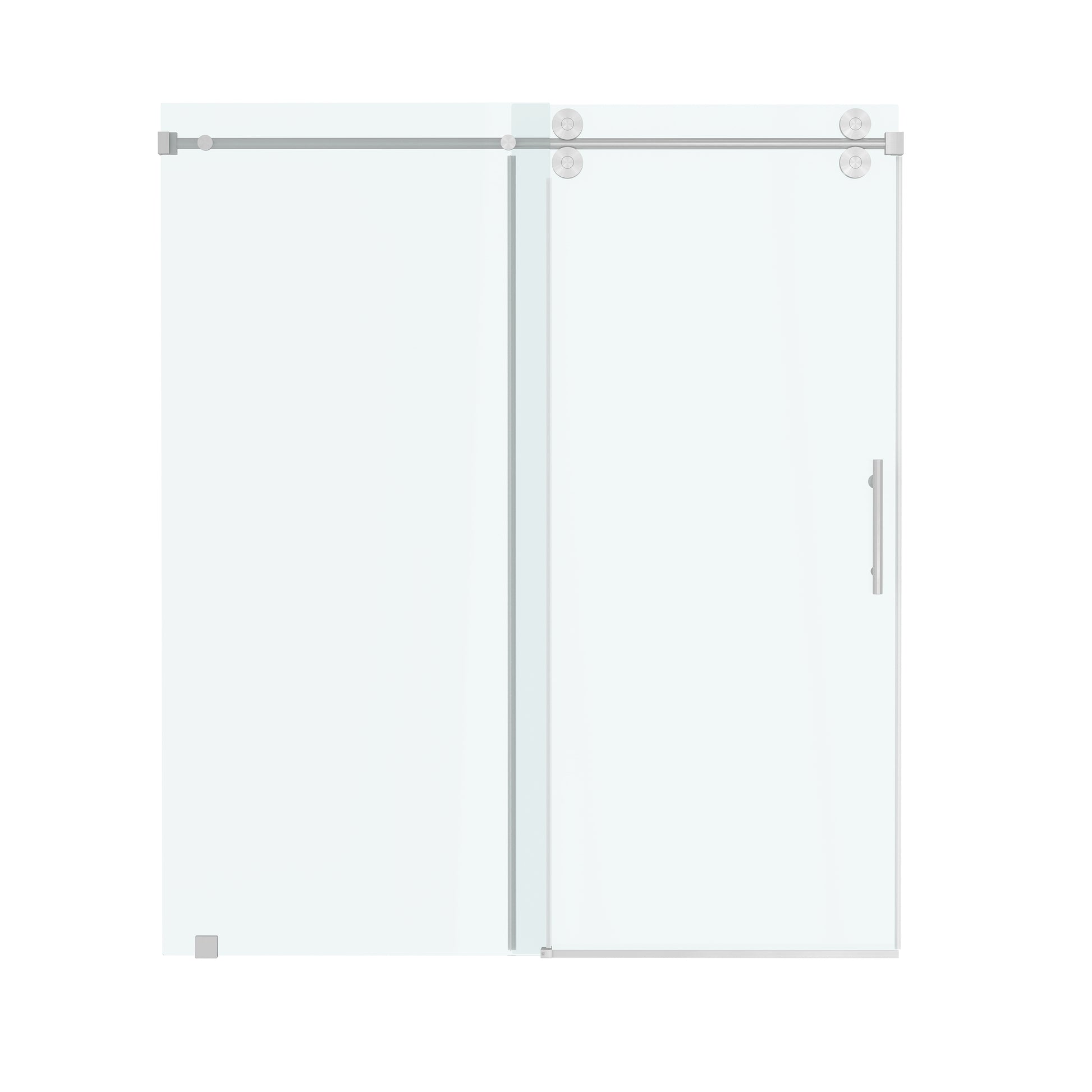 66"x76" Frameless Soft-Close Sliding Shower Door in Clear Glass, Reversible Installation
