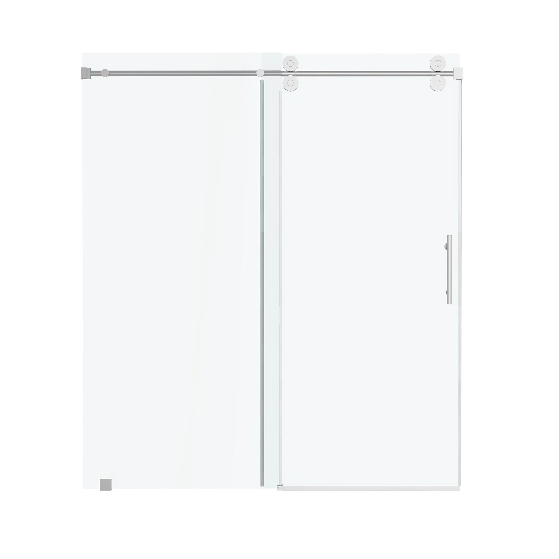 66"x76" Frameless Soft-Close Sliding Shower Door in Clear Glass, Reversible Installation