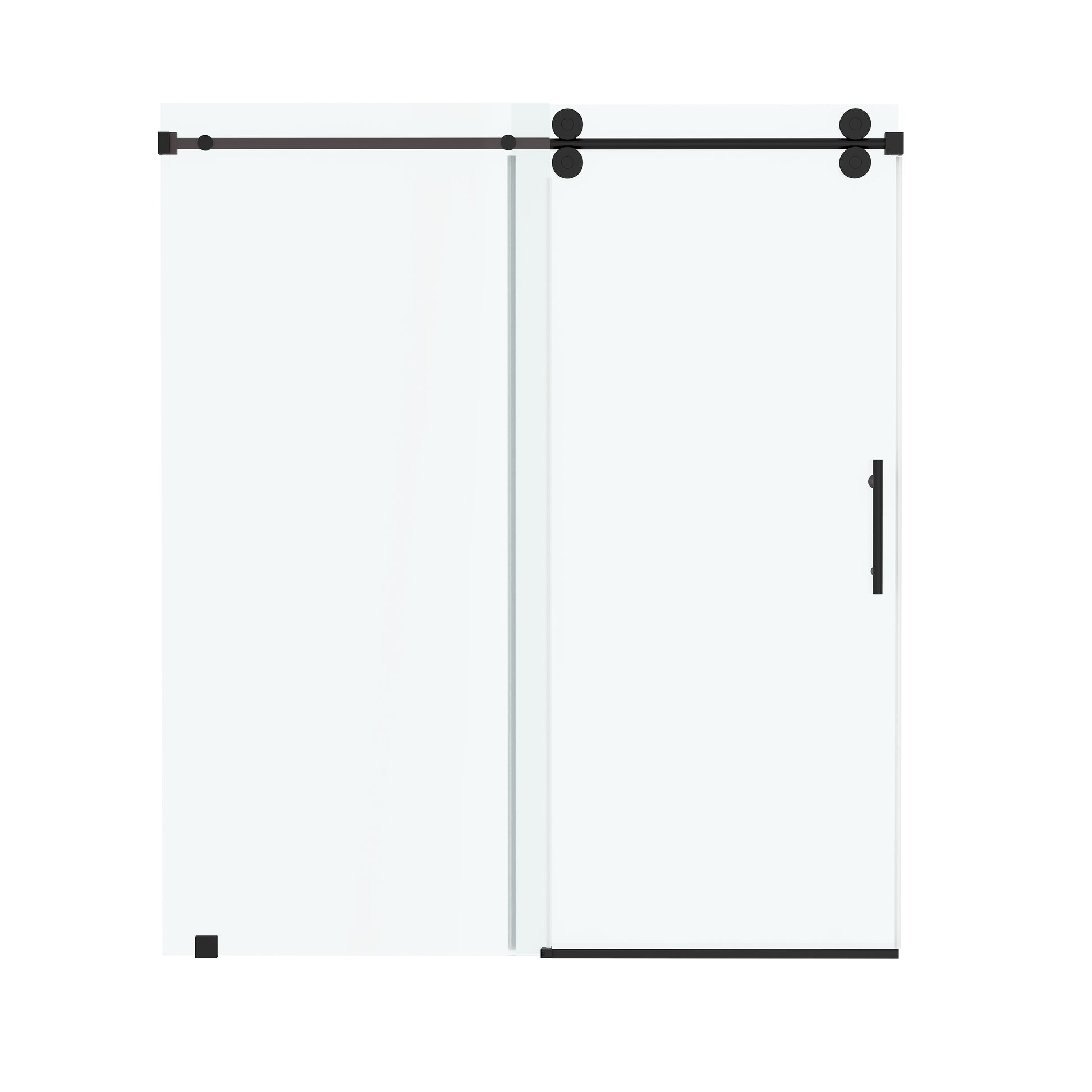 66"x76" Frameless Soft-Close Sliding Shower Door in Clear Glass, Reversible Installation
