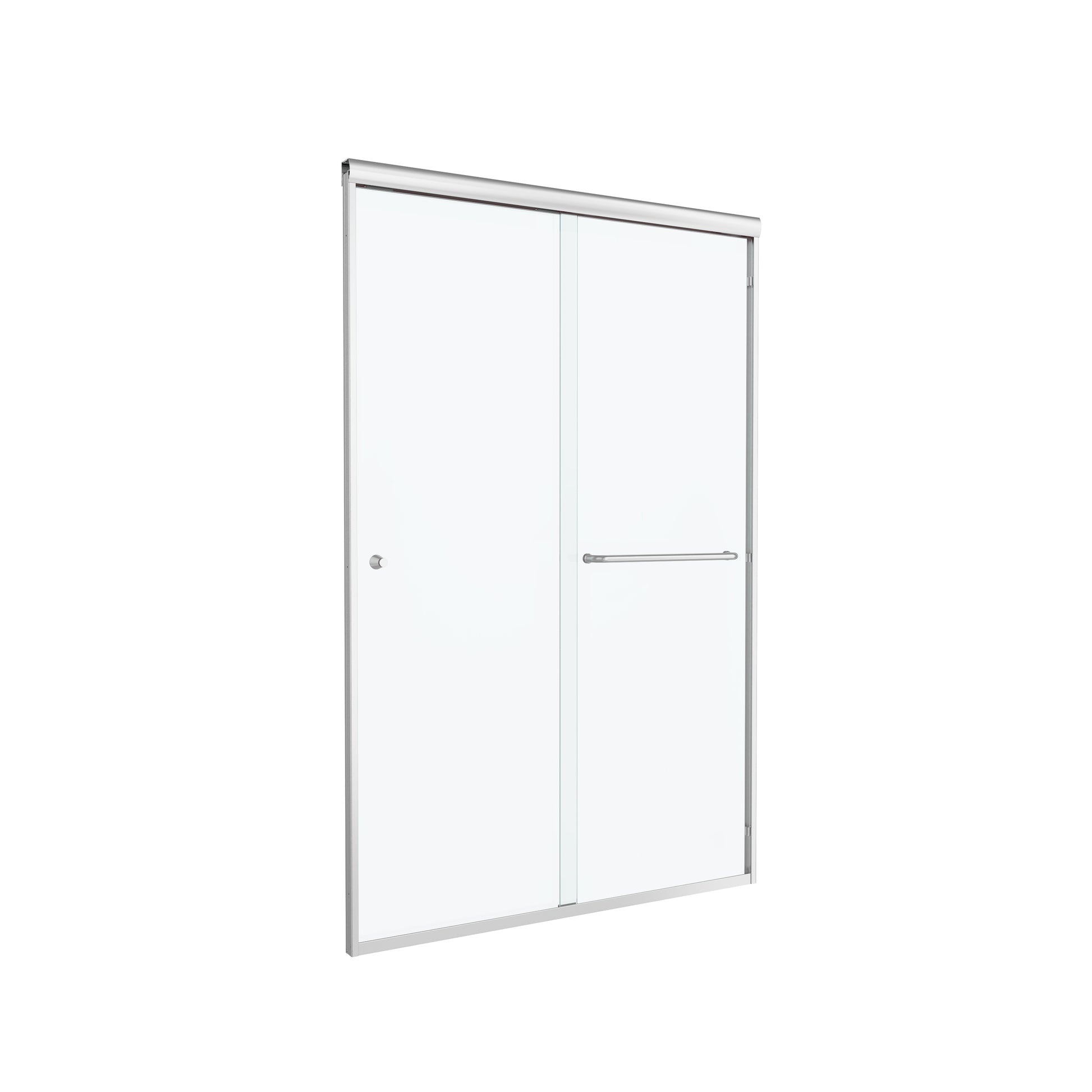 48"x72" Frame Sliding Shower Door with Soft Close and Clear Tempered Glass