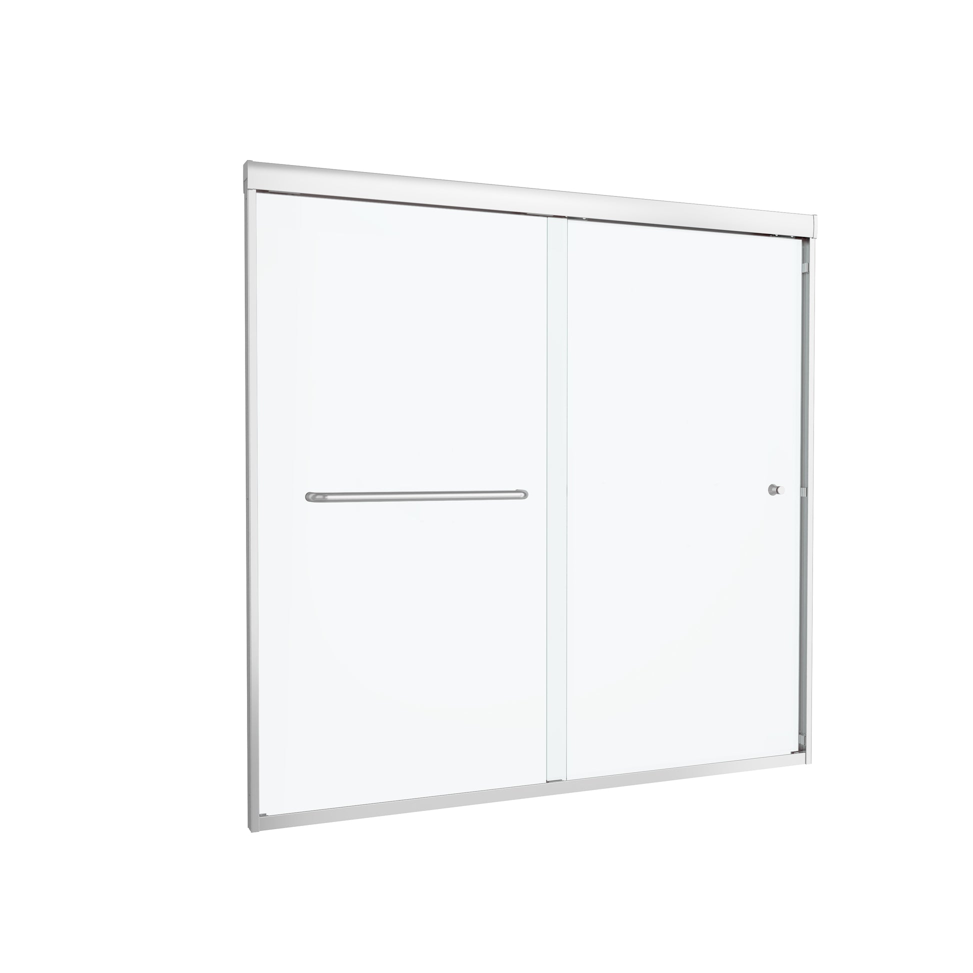 60"x58" Frame Sliding Shower Door with Soft Close, 10 mm Clear Tempered Glass, Reversible