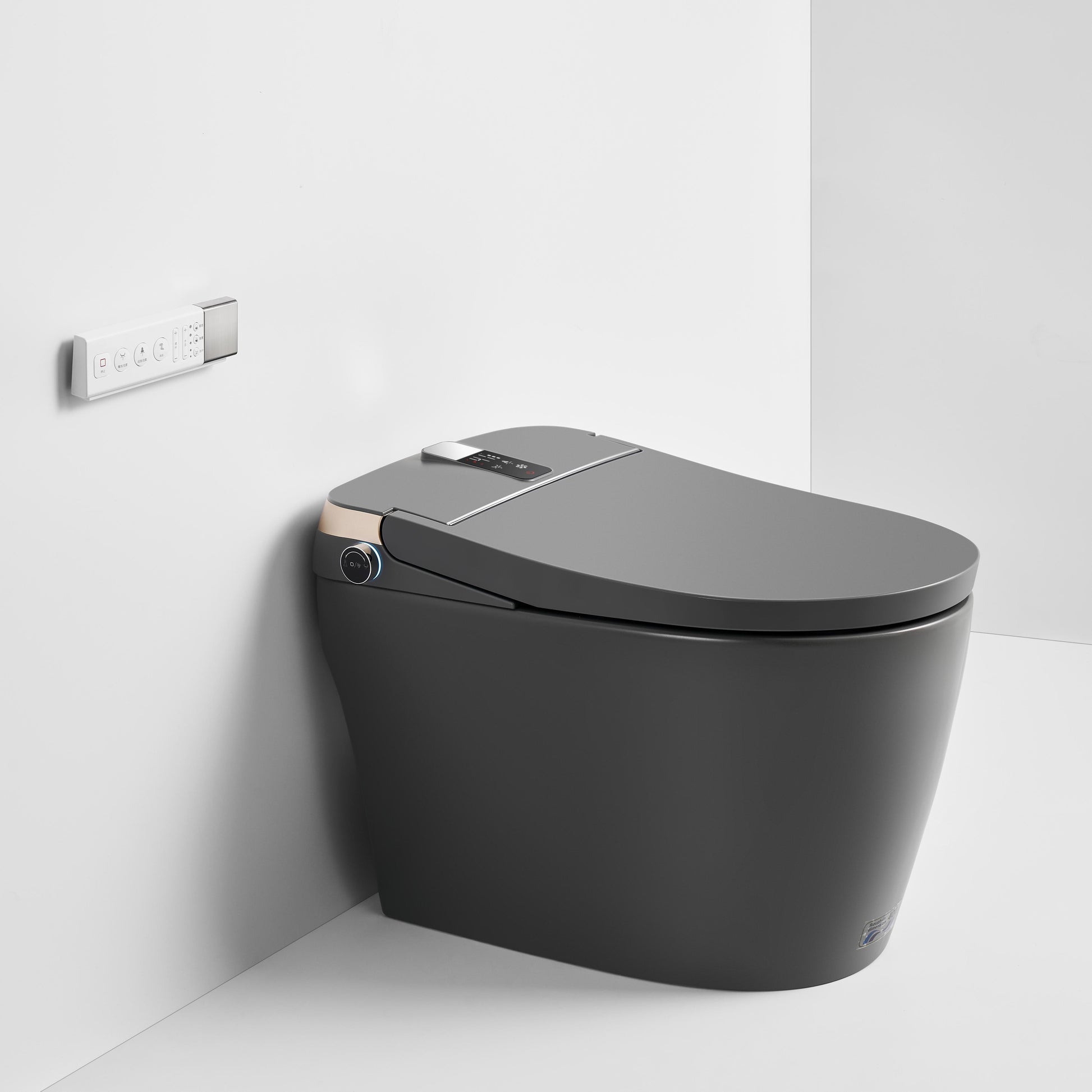 Luxe Smart Bidet Toilet with Built-in Deodorizer and LED Display, White, Black, or Grey