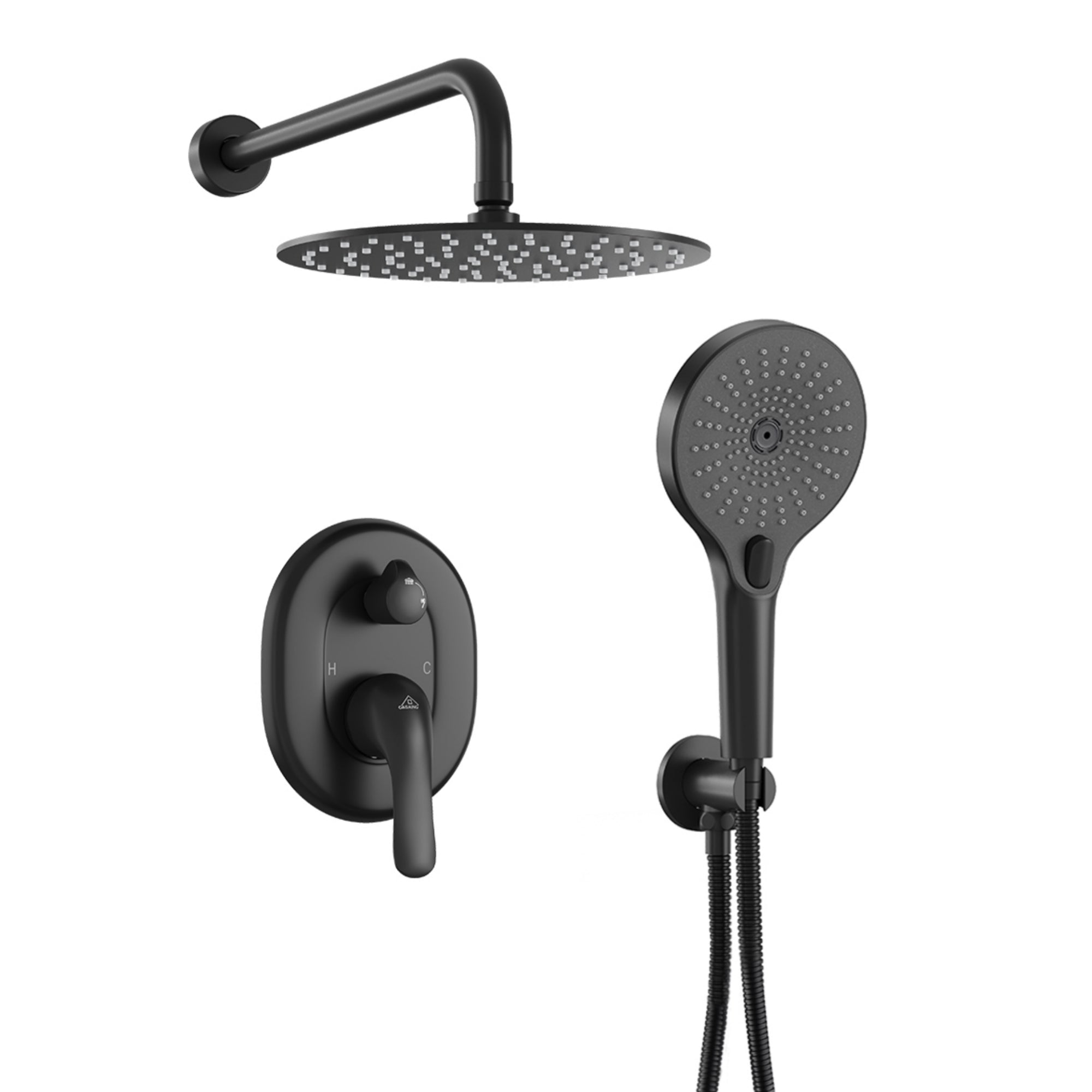 【SISANDI】 MIES BRAZILIAN rain shower RNDIOZD Rain Shower Head with Handheld, 11.8 Inch High Pressure