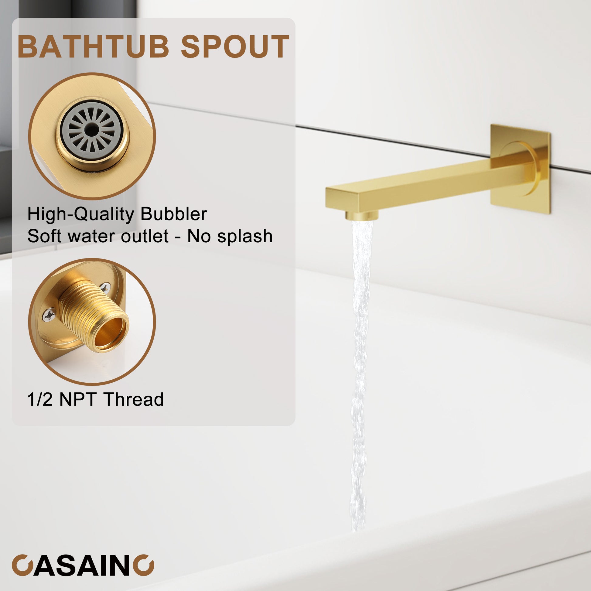 10" Wall Mount Dual Function Rain Shower System with Tub Spout