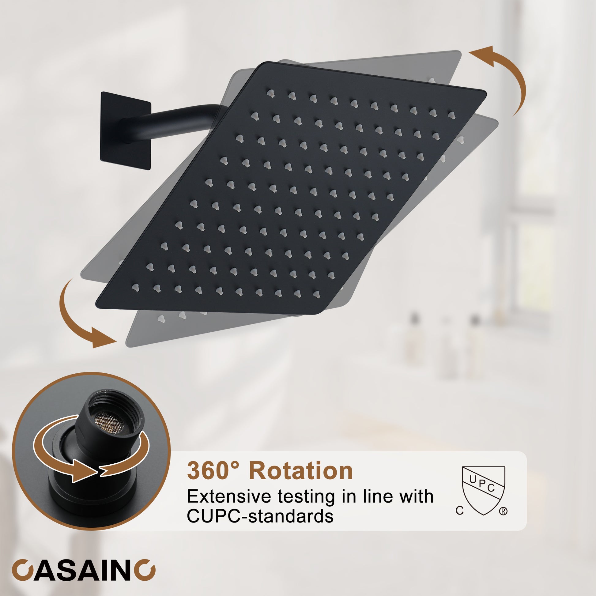 Casainc Dual Function Minimalist Design Showerhead Shower System