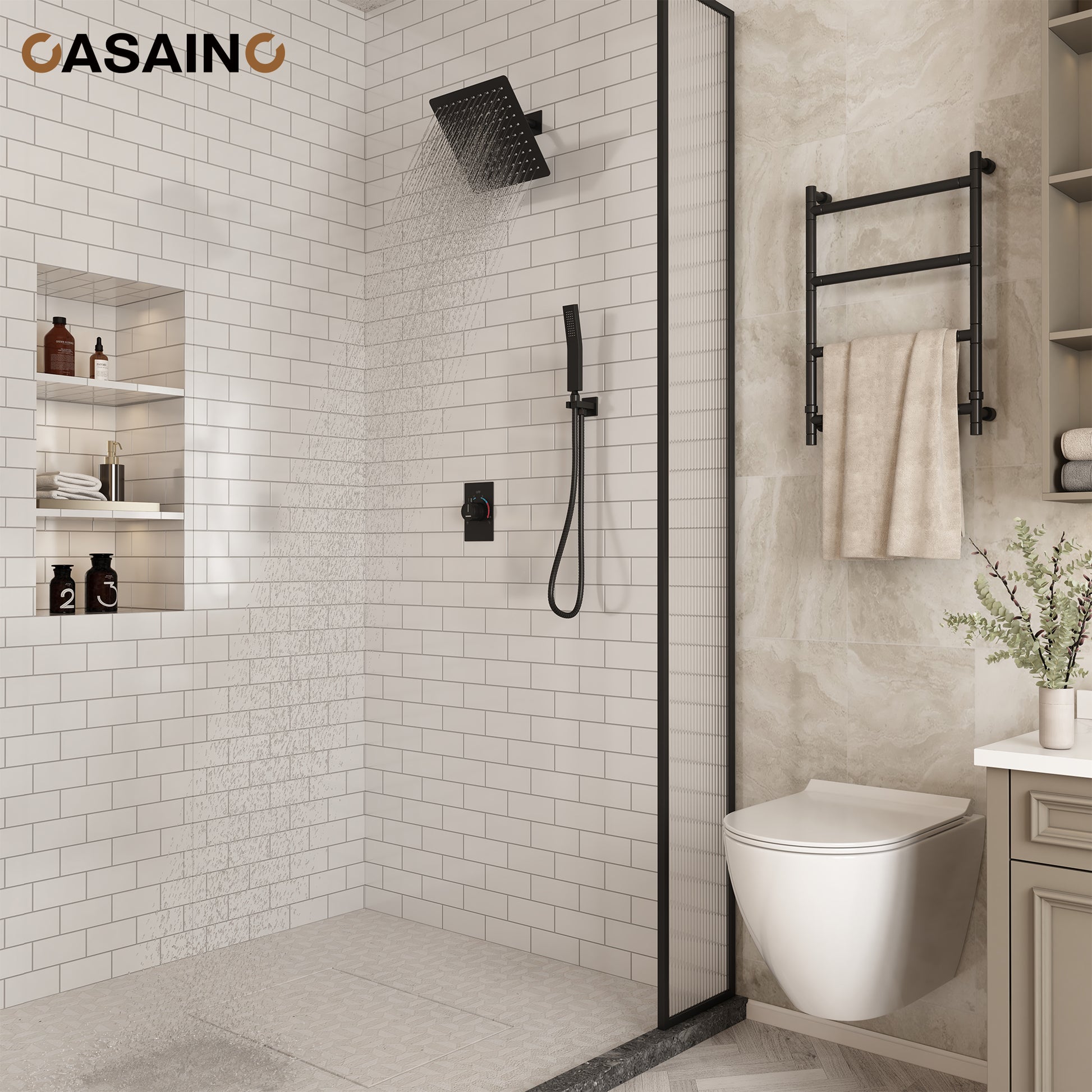 10" Wall Mount Dual Function Showerhead Thermostatic Shower System