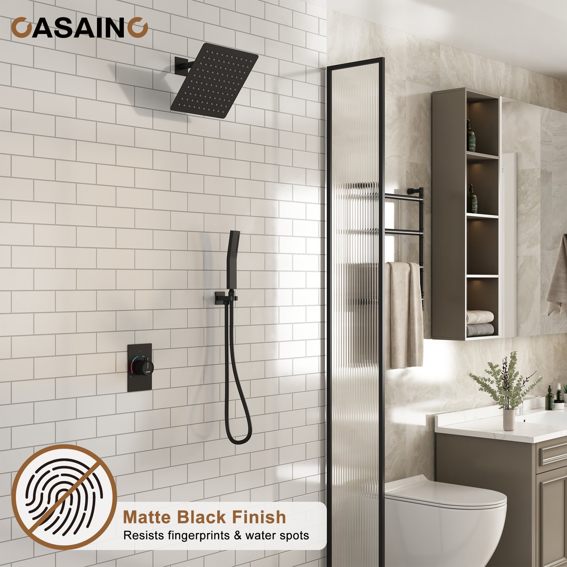 10" Wall Mount Dual Function Showerhead Thermostatic Shower System