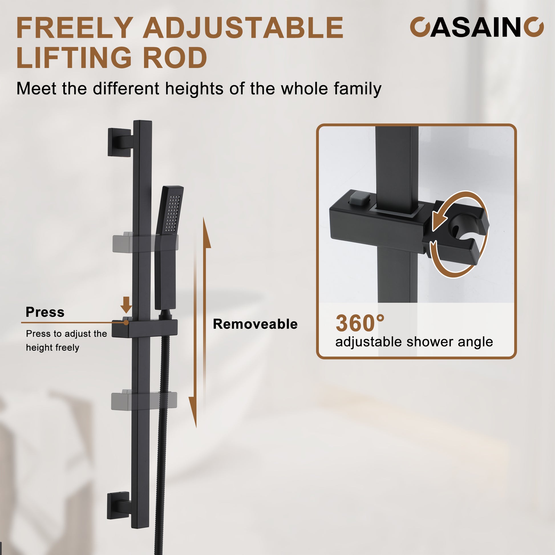 Dual Function Shower System With Slide Bar Design