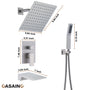 10" Wall Mounted Rain Shower Systems with Handheld Shower & Tub Spout
