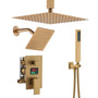 Deluxe Dual Shower Head Shower System With Digital Display Of Temperature with Hand Showers, Best Luxury Shower Systems