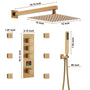 12" Wall Mount Deluxe Shower System With Digital Display & 6 Body Jets