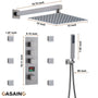 Deluxe 3-Function Shower With Digital Display Of Temperature Shower System With 6 Side Jets