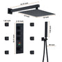 12" Wall Mount Deluxe Shower System With Digital Display & 6 Body Jets