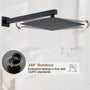12" Wall Mount Deluxe Shower System With Digital Display & 6 Body Jets