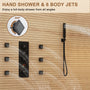12" Wall Mount Deluxe Shower System With Digital Display & 6 Body Jets