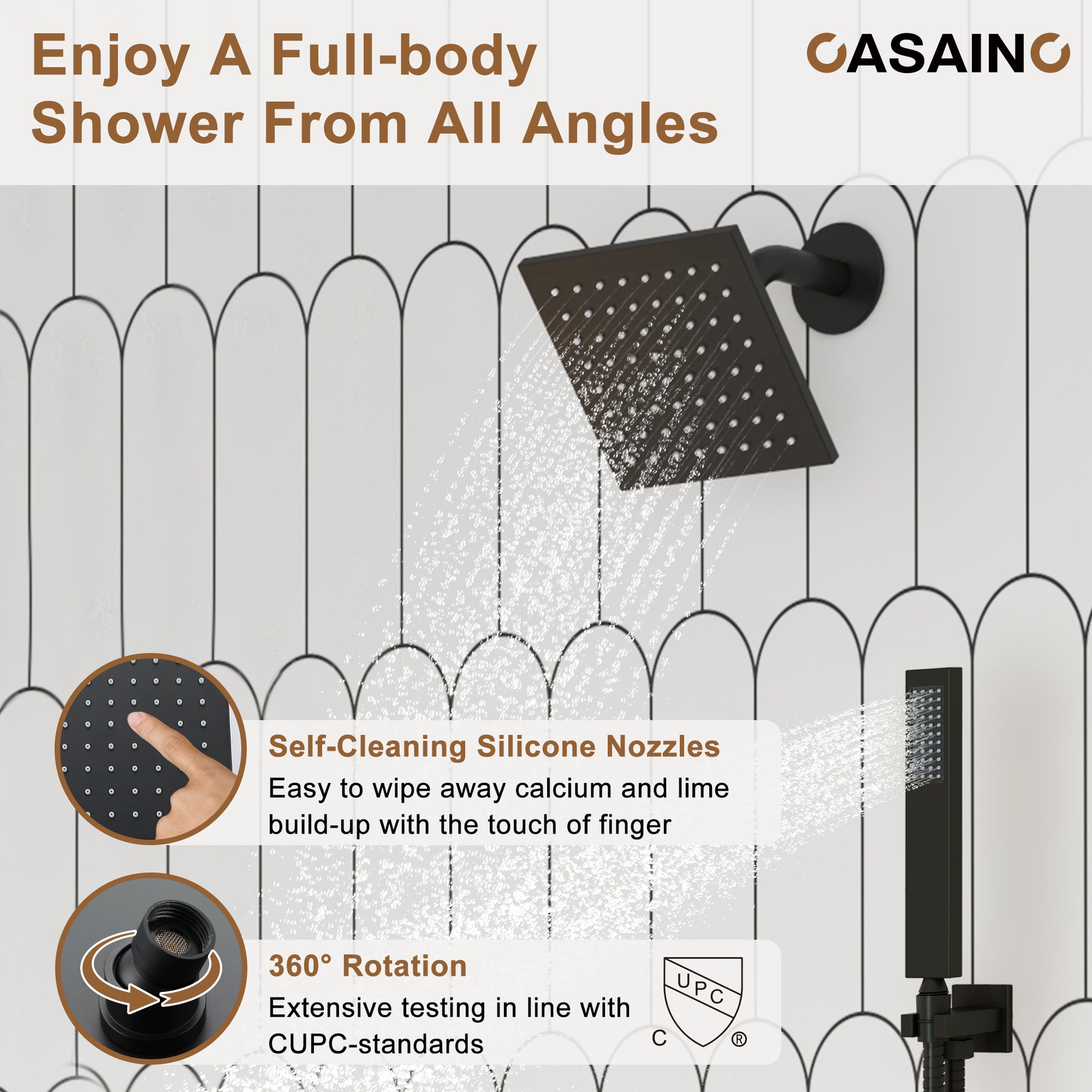 Luxurious Showerhead Shower System With 64 Colors Of Led Lighting And Bluetooth Technology