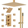 16-Inch Boom Showerhead And 6-Inch Wall Bar Showerhead Deluxe Showerhead Shower System With Slider Bar And 6 Side Sprayers