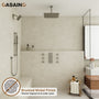 16-Inch Boom Showerhead And 6-Inch Wall Bar Showerhead Deluxe Showerhead Shower System With Slider Bar And 6 Side Sprayers
