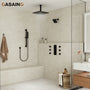 16-Inch Boom Showerhead And 6-Inch Wall Bar Showerhead Deluxe Showerhead Shower System With Slider Bar And 6 Side Sprayers