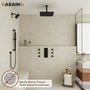 16-Inch Boom Showerhead And 6-Inch Wall Bar Showerhead Deluxe Showerhead Shower System With Slider Bar And 6 Side Sprayers
