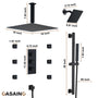 16-Inch Boom Showerhead And 6-Inch Wall Bar Showerhead Deluxe Showerhead Shower System With Slider Bar And 6 Side Sprayers