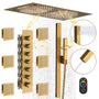 6-Function Luxury Thermostatic Shower System with 64 Color LED Lights & Slide Bar