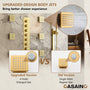 6-Function Luxury Thermostatic Shower System with 64 Color LED Lights & Slide Bar