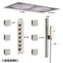 6-Function Luxury Thermostatic Shower System with 64 Color LED Lights & Slide Bar