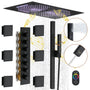 6-Function Luxury Thermostatic Shower System with 64 Color LED Lights & Slide Bar