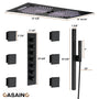 6-Function Luxury Thermostatic Shower System with 64 Color LED Lights & Slide Bar