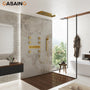 Rectangle Thermostatic Complete Shower System with LED Lights & Slide Bar