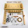 Rectangle Thermostatic Complete Shower System with LED Lights & Slide Bar