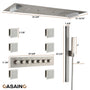 Rectangle Thermostatic Complete Shower System with LED Lights & Slide Bar