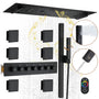 Rectangle Thermostatic Complete Shower System with LED Lights & Slide Bar