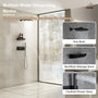 12" Wall-Mounted Thermostatic Shower System with Side Massage Spout