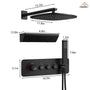 12" Wall-Mounted Thermostatic Shower System with Side Massage Spout