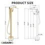 Stand Alone Brass Tub Faucet Waterfall Freestanding Bathtub Filler with Hand Shower