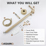 Stand Alone Brass Tub Faucet Waterfall Freestanding Bathtub Filler with Hand Shower
