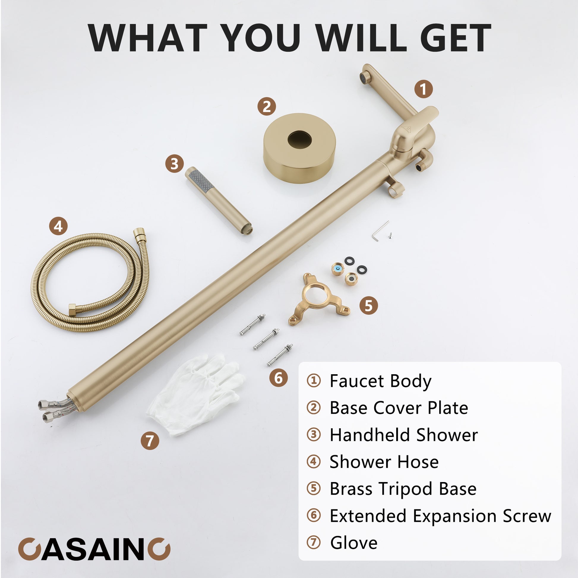 Stand Alone Brass Tub Faucet Waterfall Freestanding Bathtub Filler with Hand Shower